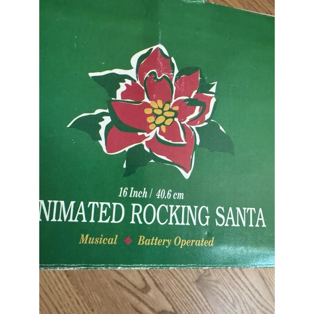Vintage 1991 Animated Rocking Santa 16in Musical Christmas Figure